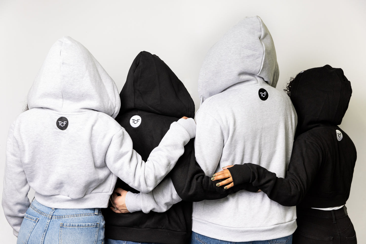 United We Curl Satin Lined Hoodie: Cropped Length