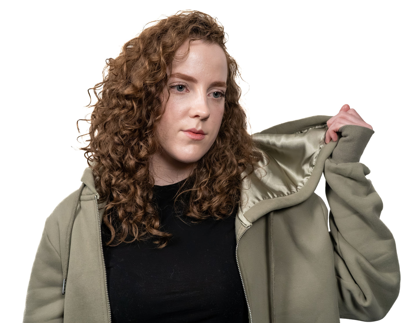 The Curl Factor Satin Lined Hoodie: Full Length