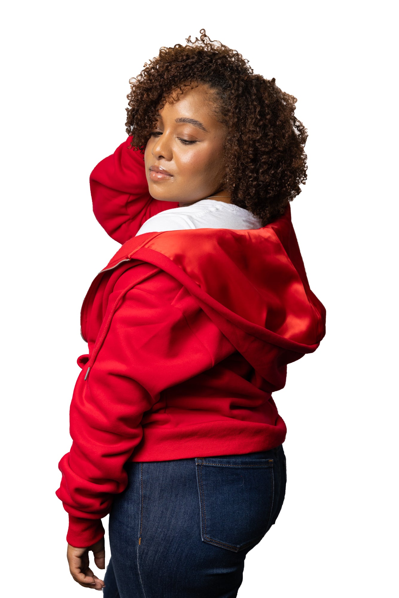 The Curl Factor Satin Lined Hoodie: Full Length